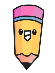 funny cartoon pencil character