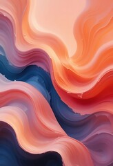Obraz premium Harmonious Interplay, Flowing Waves of Warm and Cool Hues in Dynamic Abstraction