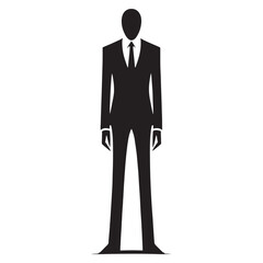 Shadowy Slender Man silhouette designed for unsettling themes - Slender Man illustration - Slender Man vector - mythical creature silhouette
