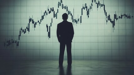 Fototapeta premium Business professional analyzing stock market trends in a modern office environment