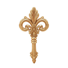 Isolated Ornate Golden Fleur-de-lis Decorative Piece