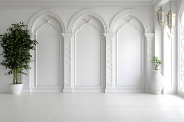 Ramadan Kareem greeting. Islamic crescent moon and lantern. End of fasting. ramadan decorations, Eid al-Fitr. Breaking of holy fast day. Muslim holiday. Arab night sky.