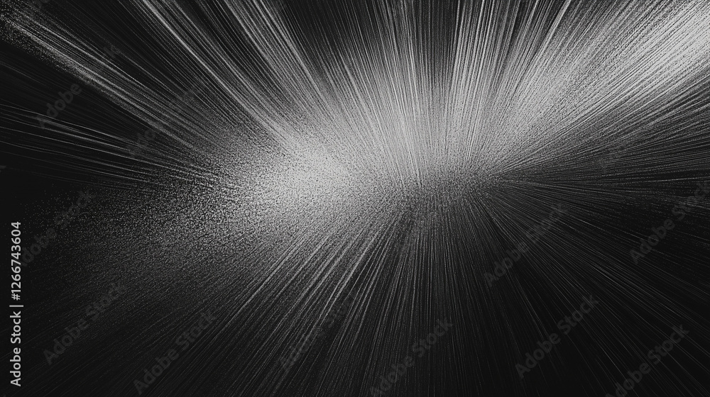 Fototapete A High-Resolution Monochrome Texture with Dust Particles and Light Rays, Creating a Dramatic and Atmospheric Effect. This Highly Detailed Black and White Backdrop is Perfect for Adding Depth and Textu