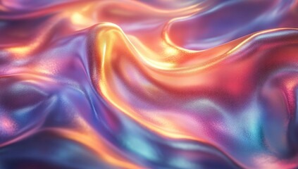 Obraz premium Abstract iridescent fabric textures with shimmering, sparkling details. Dynamic flowing shapes and vibrant colors