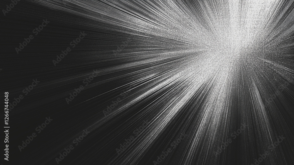 Fototapete A High-Resolution Monochrome Texture with Dust Particles and Light Rays, Creating a Dramatic and Atmospheric Effect. This Highly Detailed Black and White Backdrop is Perfect for Adding Depth and Textu