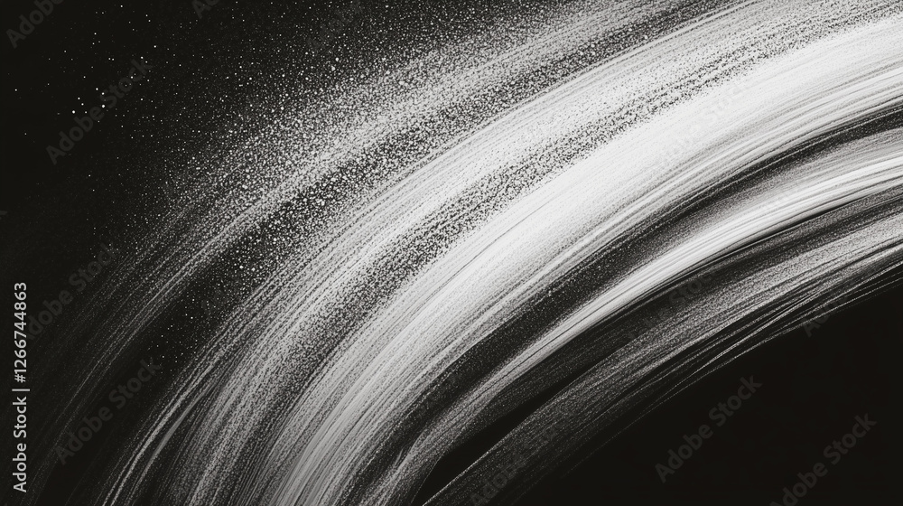 Aufkleber A High-Resolution Monochrome Texture with Dust Particles and Light Rays, Creating a Dramatic and Atmospheric Effect. This Highly Detailed Black and White Backdrop is Perfect for Adding Depth and Textu