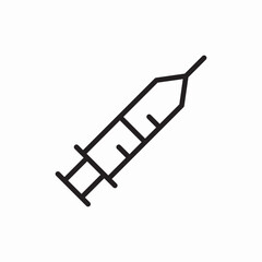 Medical injection syringe needle icon vector sign