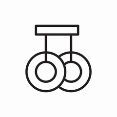 Fitness exercise rings equipment icon vector sign
