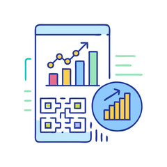 qr code with analytics icon, qr code with analytics vector illustration-simple illustration of qr code with analytics, perfect for qr code with analytics logos and icons