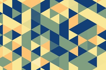 Soft colorful triangular pixelated texture with navy, orange, green, and yellow hues. Modern geometric background concept