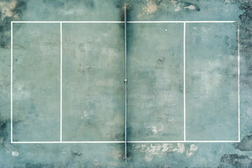 Solitary Flight: A Minimalist Aerial Meditation on a Deserted Badminton Court