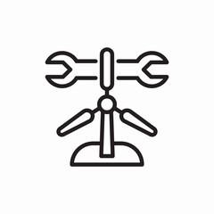 Wind turbine power generator repair icon vector sign
