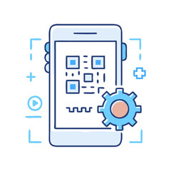 qr code with settings icon, qr code with settings vector illustration-simple illustration of qr code with settings, perfect for qr code with settings logos and icons
