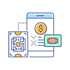 qr code and payment icon, qr code and payment vector illustration-simple illustration of qr code and payment, perfect for qr code and payment logos and icons