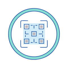 qr code in circle icon, qr code in circle vector illustration-simple illustration of qr code in circle, perfect for qr code in circle logos and icons