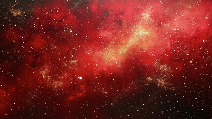 Fototapeta premium Vast Cosmic Background with Red Nebula and Sparkling Stars