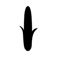 Black Corn silhouette vector illustration on white background