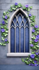  high resolution photography of an old gothic-style building with a pointed arch window