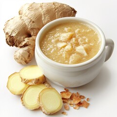 Delicious Homemade Ginger Soup Recipe Fresh Ginger Root Slices Puree
