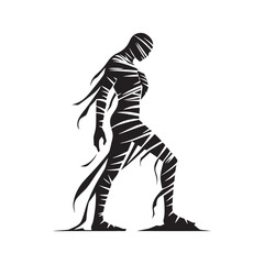 Cursed Pharaoh Mummy silhouette bringing myths to life - Mummy illustration - Mummy vector - mythical creature silhouette
