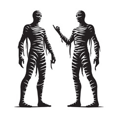 Gothic-inspired Mummy silhouette showcasing timeless monsters - Mummy illustration - Mummy vector - mythical creature silhouette
