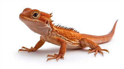 Fototapeta premium Bearded dragon lizard studio setting animal photography isolated background close-up view reptile care concept
