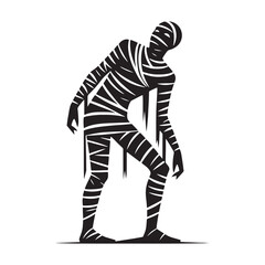 Frightening Mummy silhouette representing the power of the undead - Mummy illustration - Mummy vector - mythical creature silhouette
