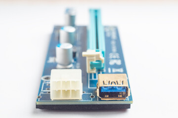 Video card adapter on white background