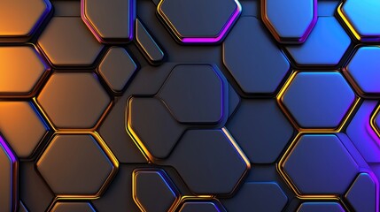 Obraz premium Dynamic hexagonal patterns digital design studio abstract art futuristic environment close-up view technology concept