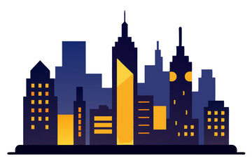 Naklejka premium city skyline in the night
