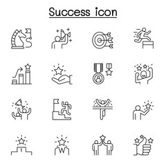Award Success icon set in thin line style