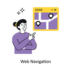 Web Navigation Concept vector illustration.  isolated on white Background.