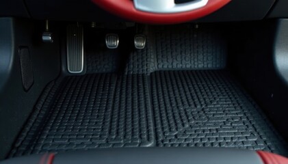 Black textured car mats, all-season protection, SUV, heavy-duty
