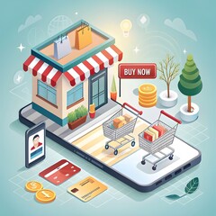 vector isometric city