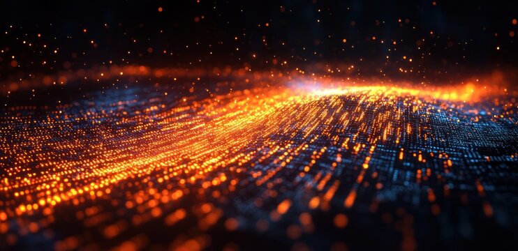Colorful Code Snippets Abstract Background in Digital Art Style with Neon Effects for Software Development and Programming