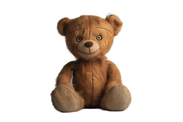 Obraz premium A fuffly brown teddy bear isolated on white background.