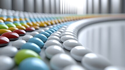 Obraz premium Gentle Soft Pastel Dot Pattern in High-Quality Photorealistic Style