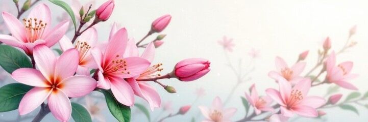 Naklejka premium Delicate watercolor jasmine bouquet, spring fragrance , leaves, delicate