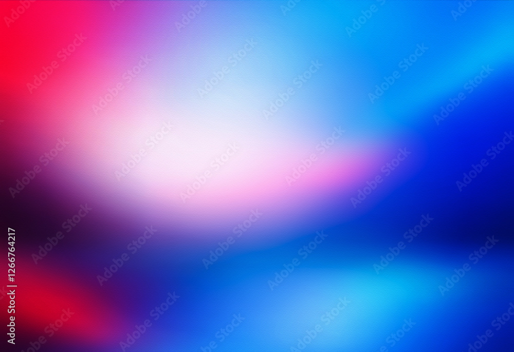 Poster grainy texture background with a smooth gradient of red, white, and blue. vibrant colors blend in an