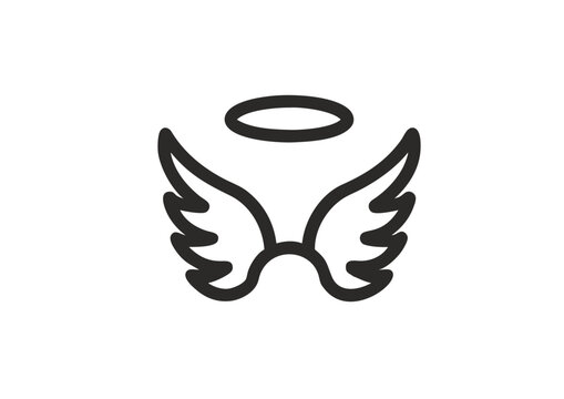 black and white angel wings with aura vector