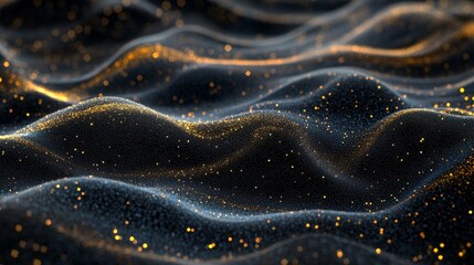 A blend of soft blue and gold luminous glitter lights