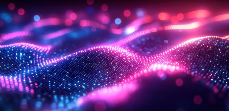 Colorful Code Cyberpunk Art Neon Light Programming Technology Digital Workspace Software Development
