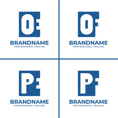 Letters EO FO EP FP Monogram Logo, suitable for any brand with EO OE FO OF EP PE FP PF initials