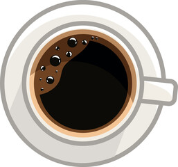 Arabica coffee, cup, espresso, cappuccino minimalist flat clip art. Perfect for coffee shop adds design