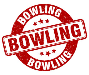 bowling stamp. bowling label. round grunge sign