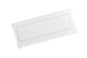 Isolated Blank White Ticket with Perforated Edge