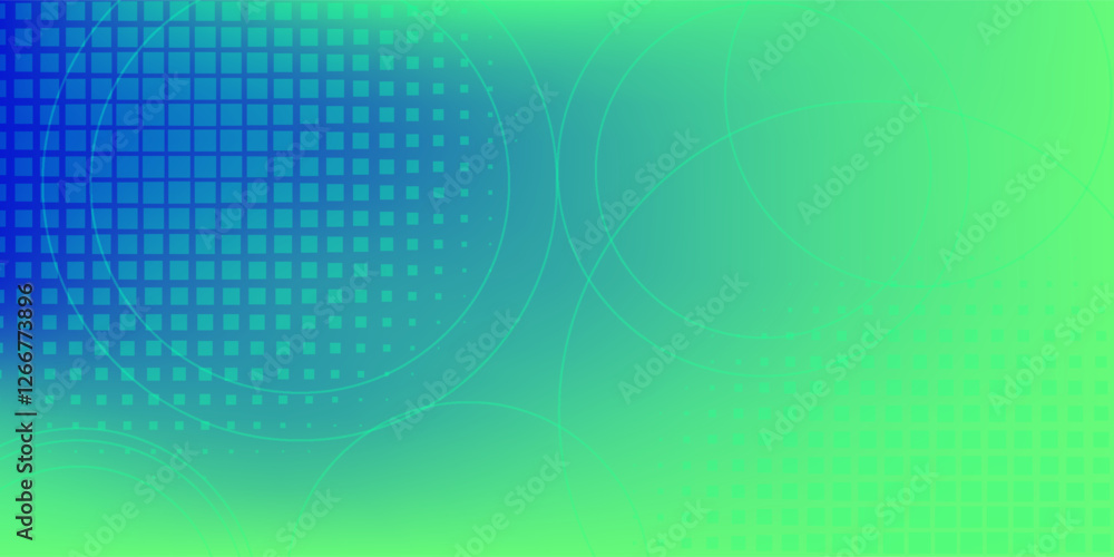 Poster minimal abstract bright blue and green gradient illustration background with simple geometric patter