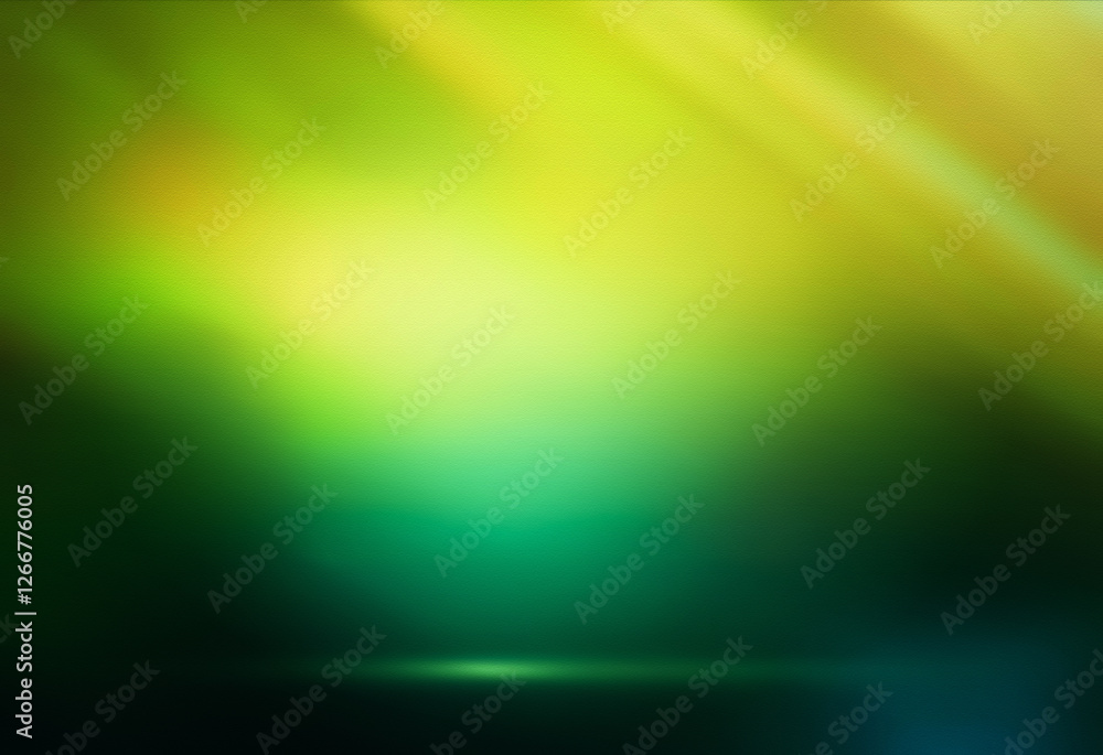 Aufkleber grainy texture gradient background from dark green to bright yellow with a ray of light. abstract bl
