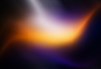 Soft grainy background with a smooth texture and a vibrant gradient of orange, white, and blue. Abstract and blurry backdrop.