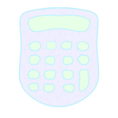 Pastel color calculator School stationery illustration Clipart